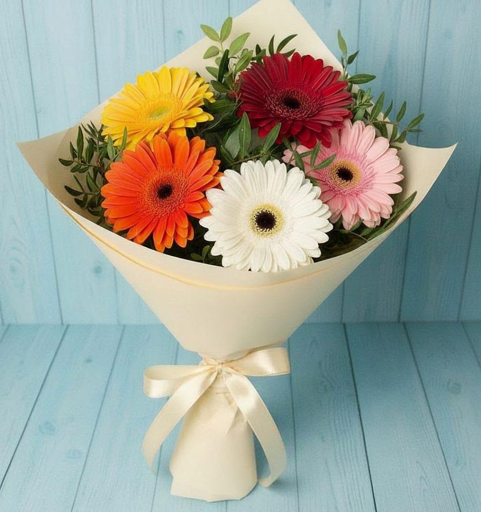 Букет цветов из: Герберы в Малояз