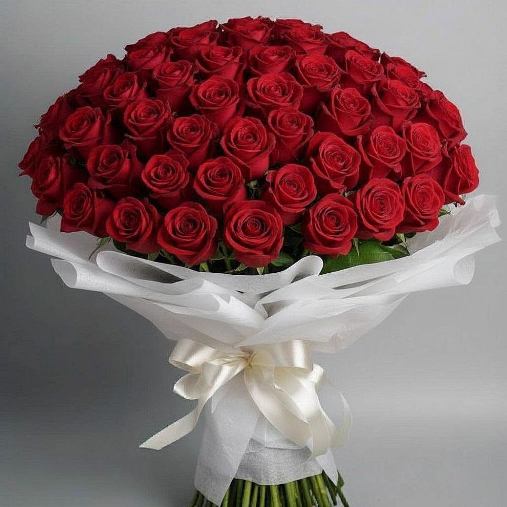 Букет 101 Красная роза Блэк Мэджик в Малояз