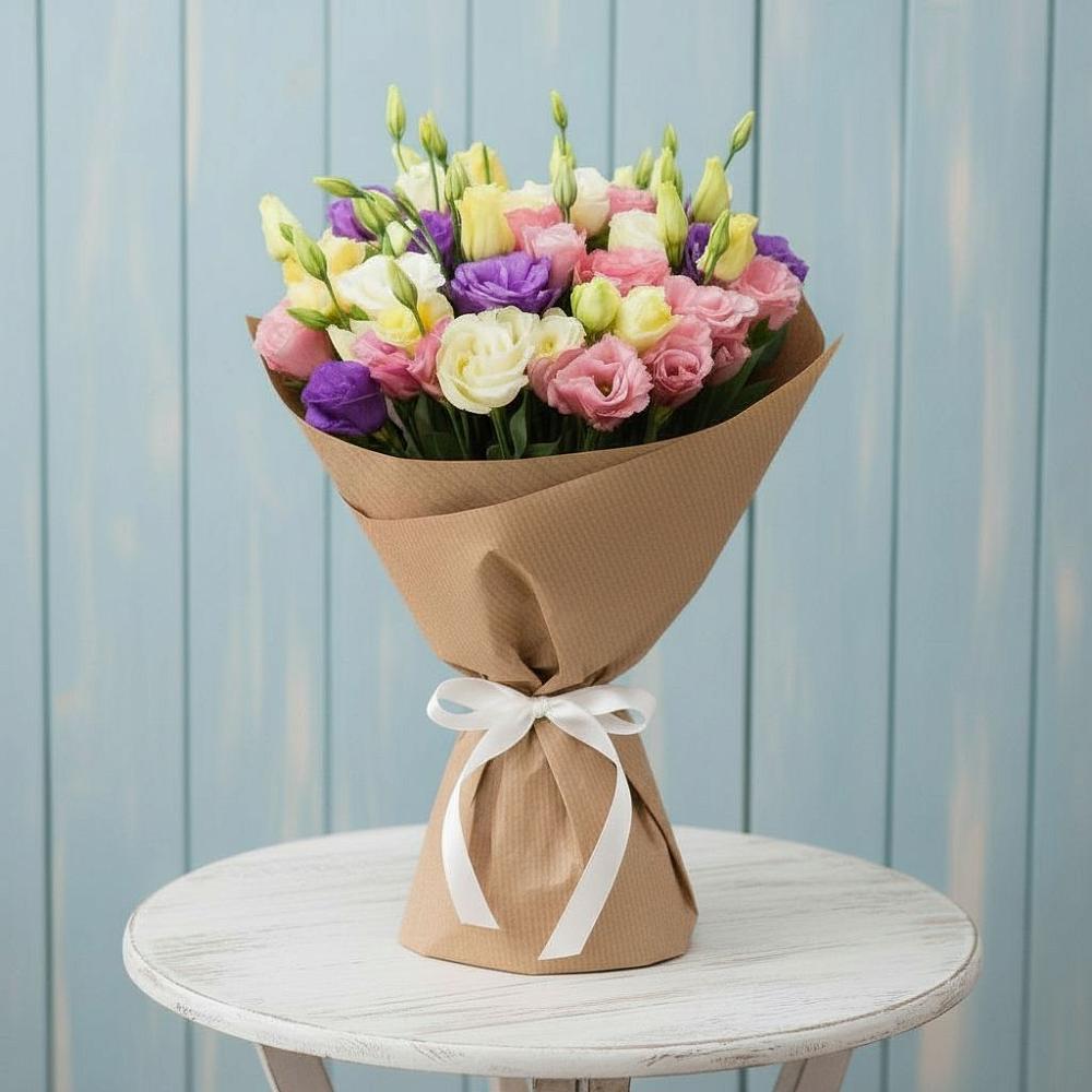 Букет цветов из: Лизиантусы в Малояз