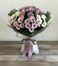 Букет цветов из:  Хризантемы и Розы #REPLACE_PRED# Малояз