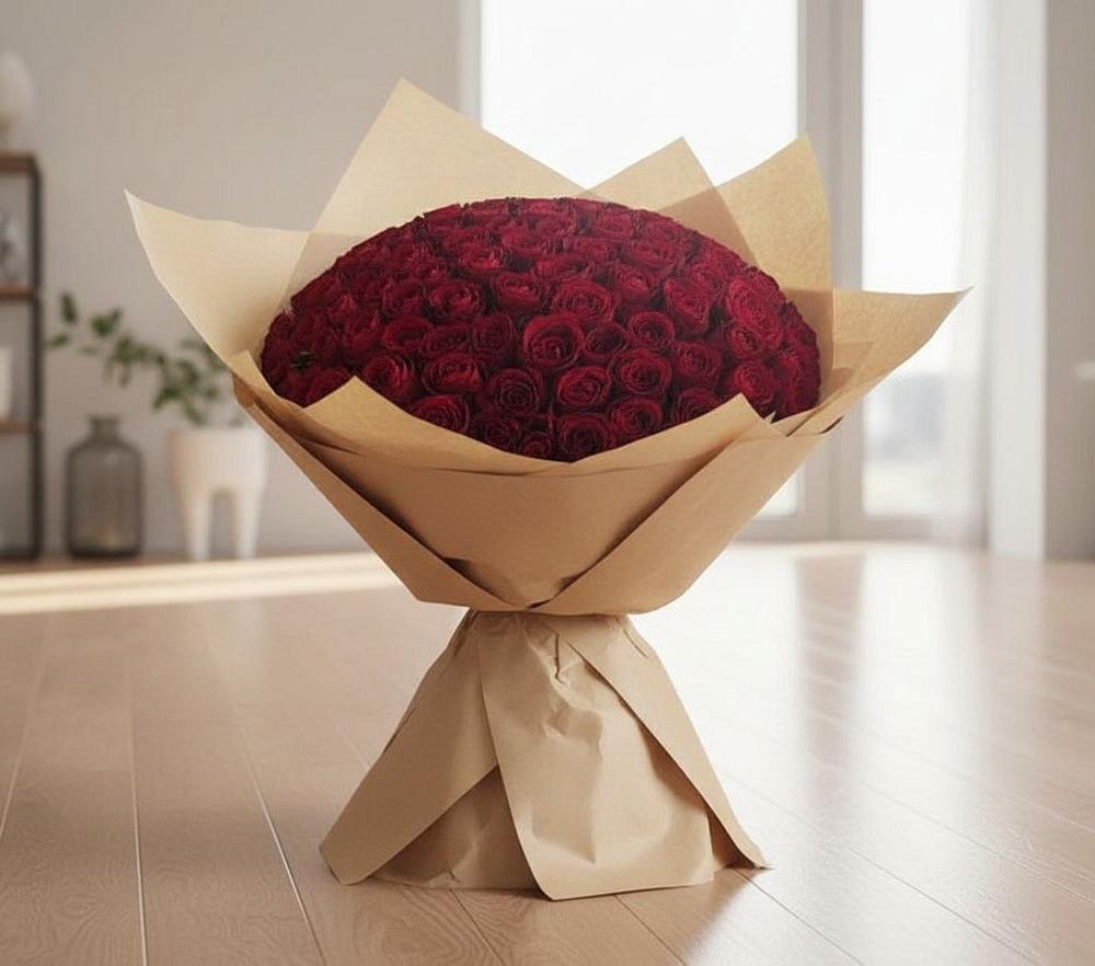 Букет 101 Красная роза в Малояз