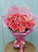 Букет 15 Розовых роз Равель в Малояз
