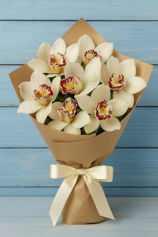 Букет цветов из: Орхидеи и Розы в Малояз