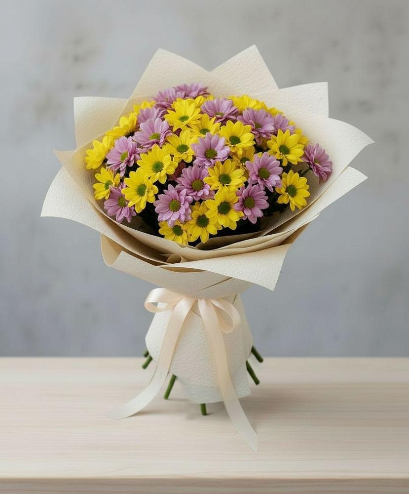 Букет цветов из: Хризантемы в Малояз